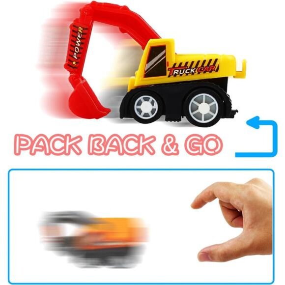 12-Piece Mini Truck Toy Kit - Pull Back Construction Vehicles for Kids - Picture 3 of 8
